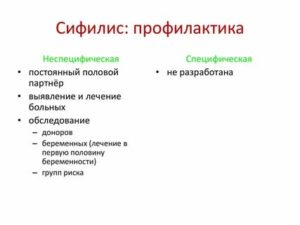 Чем проводить профилактику сифилиса