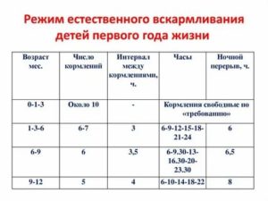 Какой интервал между кормлениями у месячных детей