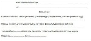 Как написать родителям освобождение от физкультуры из-за месячных