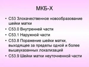 Подозрение на рак шейки матки по мкб-10