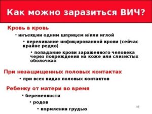 Можно ли заразиться вич если видимой крови нет