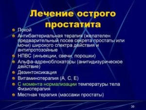 Острый простатиты у мужчин симптомы лечение лекарство